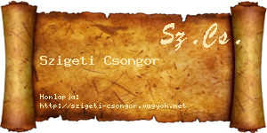 Szigeti Csongor névjegykártya