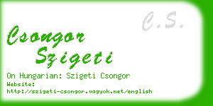 csongor szigeti business card
